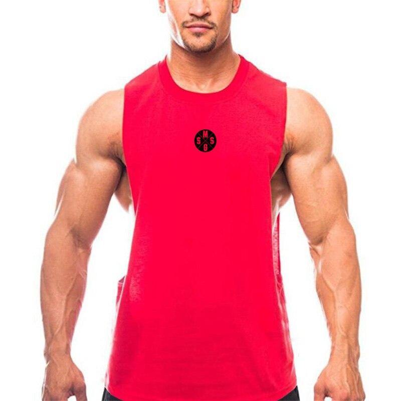 Men's side dug large slit sleeveless fitness vest